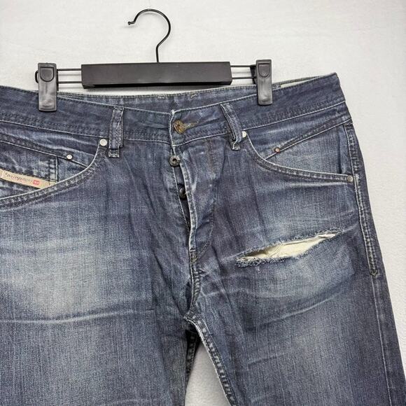 Diesel jeans men's 32x34 Fit 34x33 Blue Belther Regular Slim Tapered Vintage y2k - Picture 3 of 14